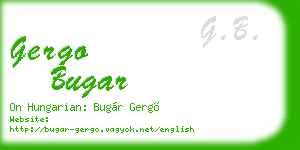 gergo bugar business card